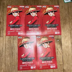 (5) One Piece OP-13 Carrying On His Will Sleeved Booster Packs LOT SHIPS FAST - Image 1