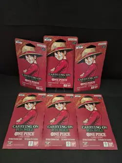 One Piece OP-13 Carrying on His Will Sleeved Boosters (Lot of 6) - Image 1