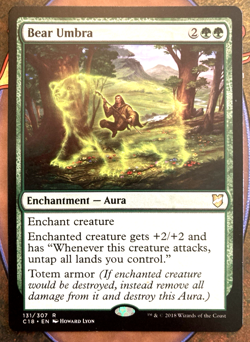 MTG Bear Umbra - Commander 2018 (C18) #113 NM Rare - Magic: The Gathering - Image 1
