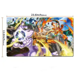 Mewtwo Charizardcartoon Table Playmat TCG CCG Mat Gaming Play Pad Mousepad - Image 2