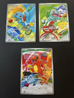 Pokemon First Partner Illustration Collection Gen 1 Kanto Starters Pack Fresh - Image 1