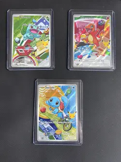 Pokemon First Partner Illustration Collection Gen 1 Kanto Starters Pack Fresh - Image 1