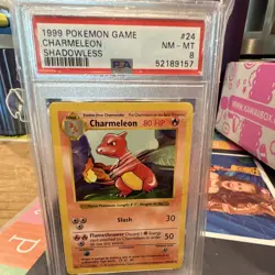 Wizards of the Coast Pokemon Charmeleon 24/102 Base Set Shadowless PSA 8 - Image 2