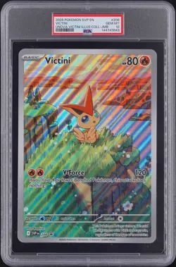 2025 POKEMON SVP EN-SV BLACK STAR PROMO #208 VICTINI PSA 10 - Image 1