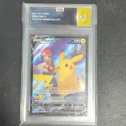 Pikachu V TG16/TG30 Lost Origin Trainer Gallery Full Art Holo TGA 6.5 - Image 1