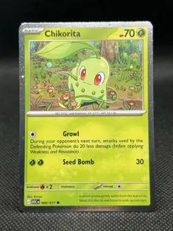 Chikorita (Cosmos Holo) 008/217 Ascended Heroes Promo Card Holo NM Pokemon TCG - Image 1