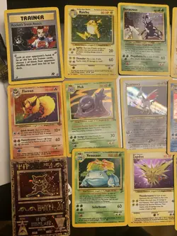 Holo Pokemon Card Lot Vintage Rare, WOTC 1999 Base Set (2), Jungle, Fossil MP/LP - Image 2