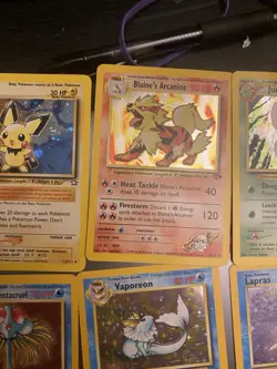 Holo Pokemon Card Lot Vintage Rare, WOTC 1999 Base Set (2), Jungle, Fossil MP/LP - Image 5
