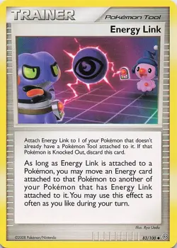 Energy Link - 83/100 (Feat Mime Jr. & Croagunk) Uncommon 2008 Stormfront NM - Image 1
