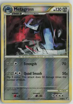Metagross 18/90 Rare HGSS Undaunted Pokemon Reverse Holo Lightly Played - Image 1