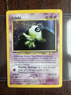 Celebi DOUBLE HOLO Error Neo Revelation 3/64 Pokemon Holographic - Image 2