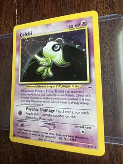 Celebi DOUBLE HOLO Error Neo Revelation 3/64 Pokemon Holographic - Image 3