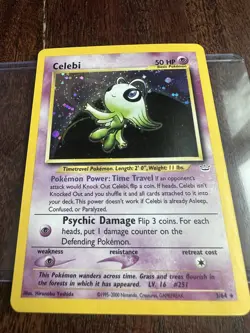 Celebi DOUBLE HOLO Error Neo Revelation 3/64 Pokemon Holographic - Image 4