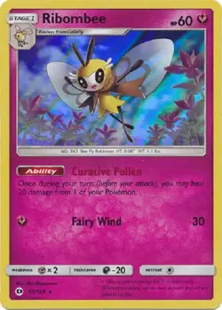 Ribombee - 93 149 Rare Holo Sun & Moon base set Pokemon - Image 1