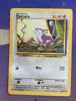 Pokemon TCG Rattata Base Set 61/102 Regular Unlimited Common WOTC. - Image 1
