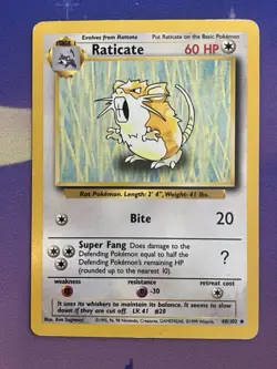 Raticate 40/102 UC TCG Unlimited Base Set Pokemon Card - Image 1