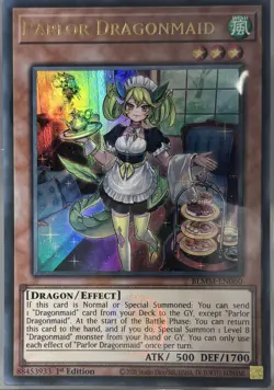 YUGIOH BLMM-EN060 Parlor Dragonmaid Emblazoned Ultra Rare 1st Edition NM - Image 1