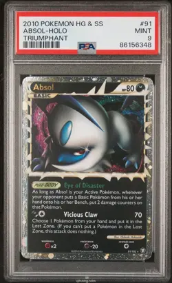 Absol Holo 91/123 PSA 9 Heartgold & Soulsilver Triumphant Pokemon CC17 - Image 1