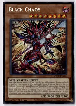 Yugioh Chaos Origins Black Chaos CORI-EN001 Secret Rare 1st Edition - Image 1