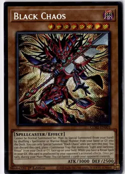 Yugioh Chaos Origins Black Chaos CORI-EN001 Secret Rare 1st Edition - Image 1