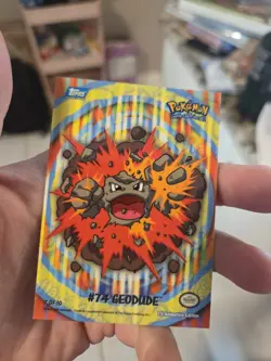 Geodude #74 - 7 of 10 - Animation Stick-On Card - Pokemon Topps Series 2 - Image 1
