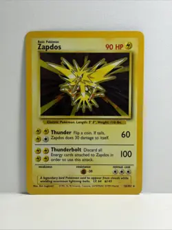 Pokemon Card Zapdos 16/102 Base Set Holo RARE - Image 1