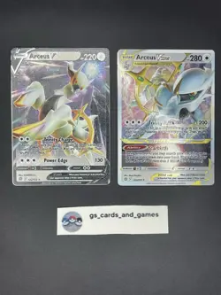 Arceus V 122/172 + Arceus VSTAR 123/172 Brilliant Stars Metal Promo - 2 Card lot - Image 1