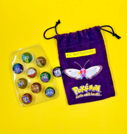 Vintage Toy Biz 1999-2000 Pokemon Purple Pouch Bag 10 Marbles Set #12 Butterfree - Image 1
