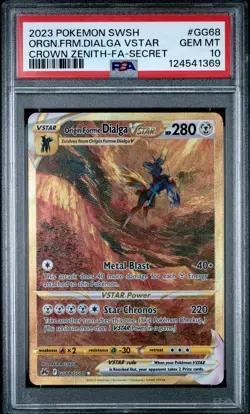 POKEMON SWORD & SHIELD CROWN ZENITH FULL ART/ORIGIN FORME DIALGA VSTAR PSA 10 - Image 1