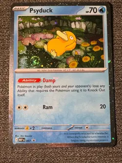Psyduck 007 Holo Promo ME: Mega Evolution Promo Pokemon Holo Near Mint Swirl - Image 1