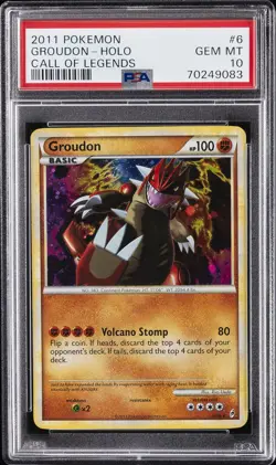 2011 POKEMON CALL OF LEGENDS #6 GROUDON-HOLO PSA 10 - Image 1
