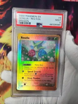 2003 Pokemon EX Dragon Roselia #9 Reverse Holo Rare PSA 9 eReader Graded Pokemon - Image 1
