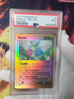 2003 Pokemon EX Dragon Roselia #9 Reverse Holo Rare PSA 9 eReader Graded Pokemon - Image 2