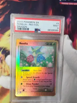 2003 Pokemon EX Dragon Roselia #9 Reverse Holo Rare PSA 9 eReader Graded Pokemon - Image 3
