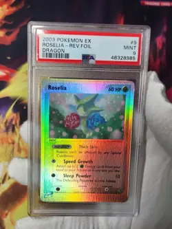 2003 Pokemon EX Dragon Roselia #9 Reverse Holo Rare PSA 9 eReader Graded Pokemon - Image 4