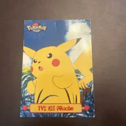 1st Printing Blue Logo - Pikachu - Pokemon 1999 Topps TV - #TV2 - MP - Image 1