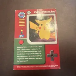 1st Printing Blue Logo - Pikachu - Pokemon 1999 Topps TV - #TV2 - MP - Image 2