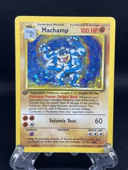 Pokemon TCG Machamp Base Set 8/102 Holo Unlimited Holo Rare 1st Edition - Image 1