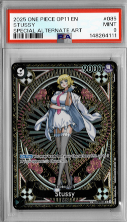 2025 One Piece OP11 Stussy Special Alternate Art PSA 9 - Image 1