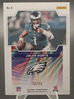 2024 Panini Illusions - Game Magicians Jalen Hurts #8 Red 50/99 - Image 2