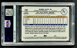 BOBBY WITT JR - 2024 Topps Chrome Blue Refractor /150 PSA 10 - LOW POP - Image 2
