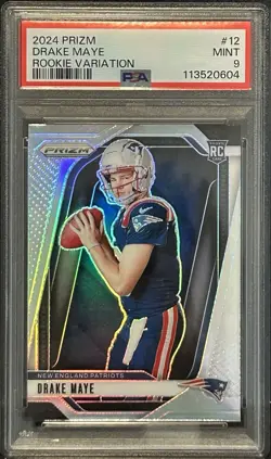 2024 Panini Prizm - Rookie Variations Drake Maye #12 Silver PSA 9 - Image 1