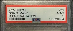 2024 Panini Prizm - Rookie Variations Drake Maye #12 Silver PSA 9 - Image 4