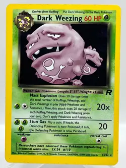 Dark Weezing 14/82 Team Rocket Set Holo Rare Vintage WOTC Pokemon Card - Image 1