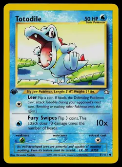 Pokemon Card - Totodile Neo Genesis 81/111 Common 1st Edition - Image 1