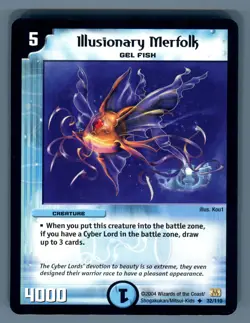 2004 Duel Masters Illusionary Merfolk Uncommon 32/110 Base Set DM-01 Card - Image 1