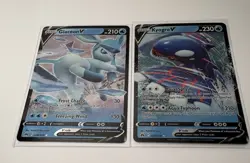 Pokemon TCG Glaceon V 038/159 + Kyogre V 037/159 Crown Zenith Holo 2 Lot - Image 2