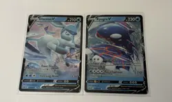 Pokemon TCG Glaceon V 038/159 + Kyogre V 037/159 Crown Zenith Holo 2 Lot - Image 3