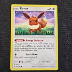 Pokemon Sun & Moon Base Set Eevee Common 101 Lightly Played - Image 1