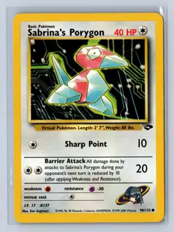 2000 Pokemon Gym Challenge Sabrina's Porygon #98/132 LP - Image 1